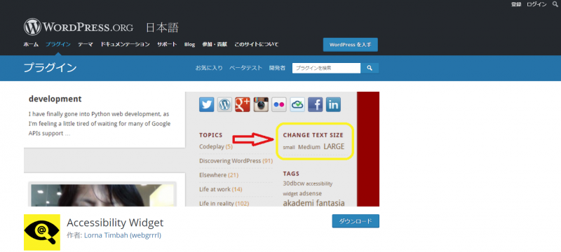 WordPress プラグイン Accessibility Widget