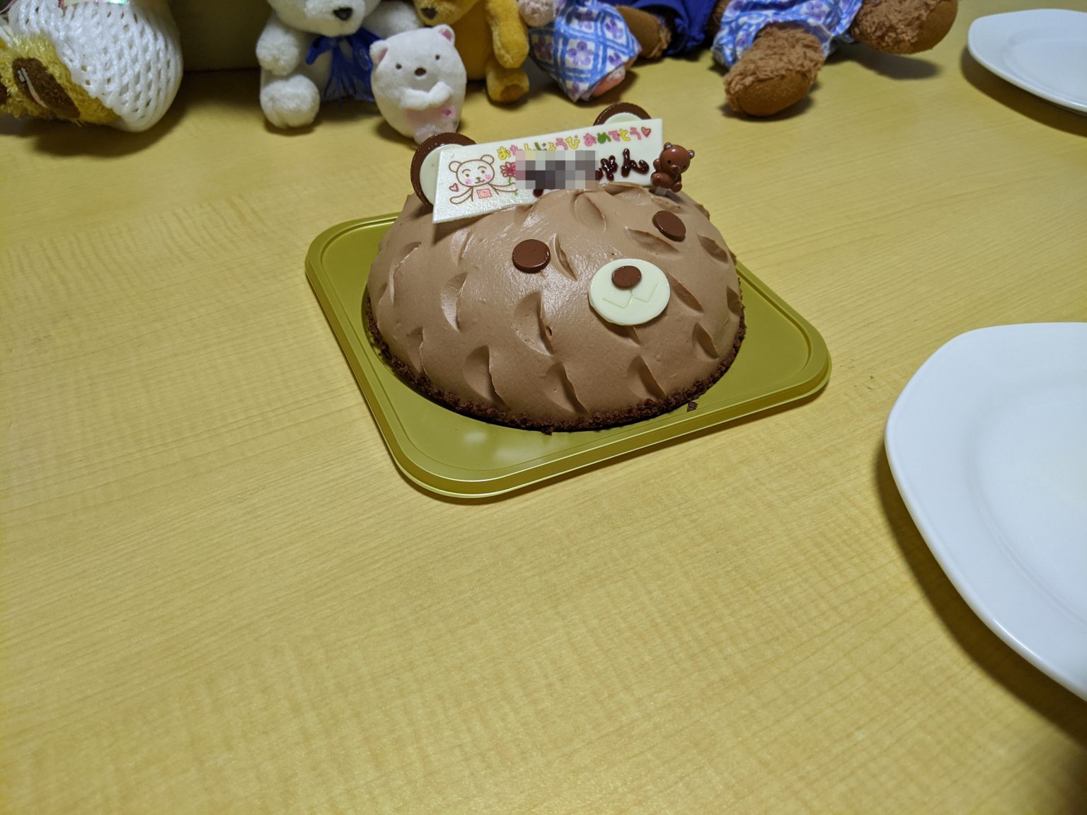 コージーコーナー製くまチョコケーキ