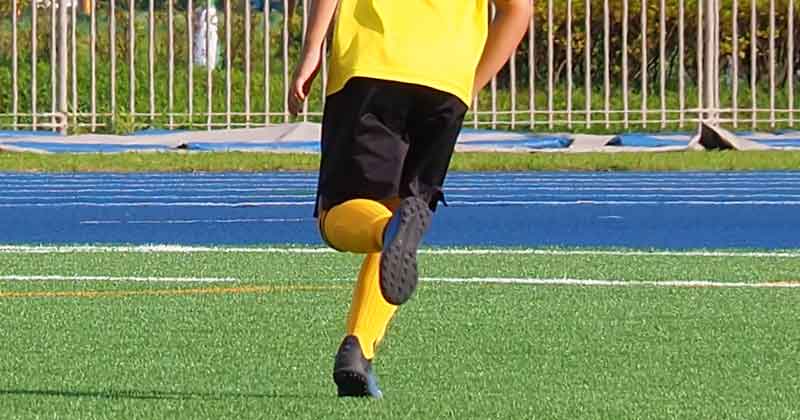 サッカーの試合中
