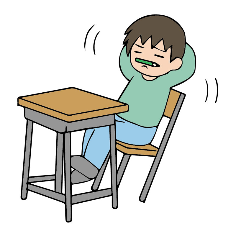 椅子をガタガタさせる児童